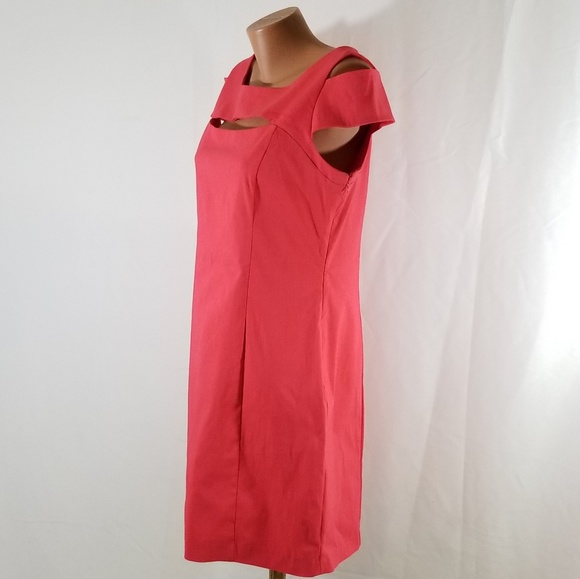 Cold Shoulder Stretchy Midi Dress (12) LESLIE FAY - Picture 2 of 6